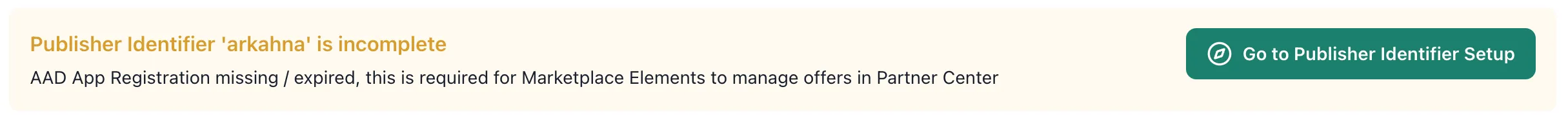 Fix publisher identifier message
