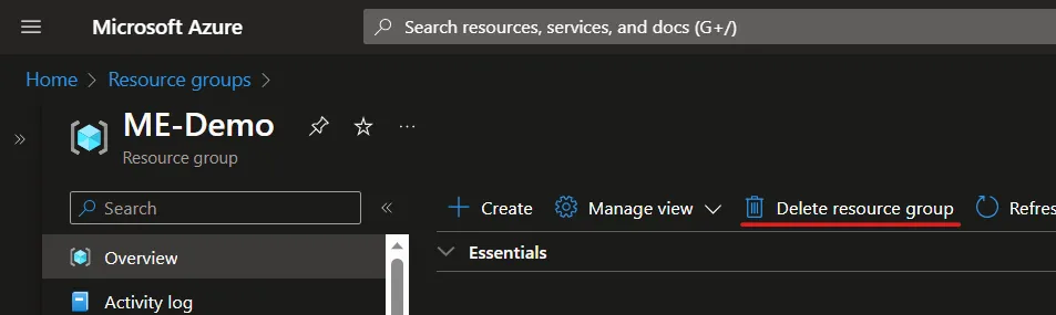 Delete Resource Group